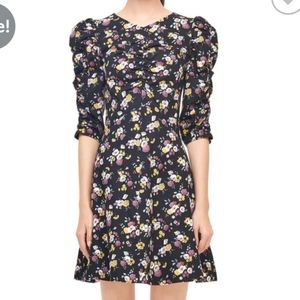 LA VIE Rebecca taylor posey ruched midi dress floral